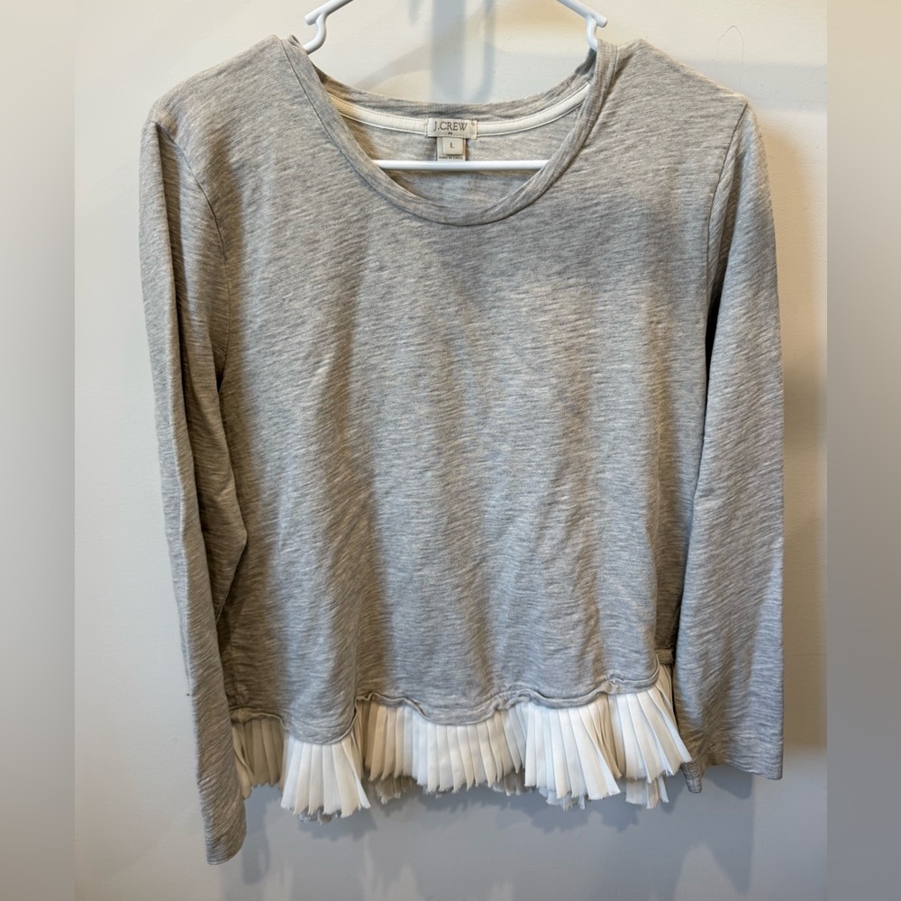 J. Crew Light Heather Grey Long Sleeve Tee
